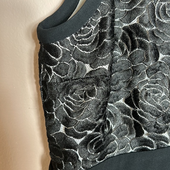 A.L.C Varney Dress Black and Navy Floral Bodice size 6 - Picture 8 of 14